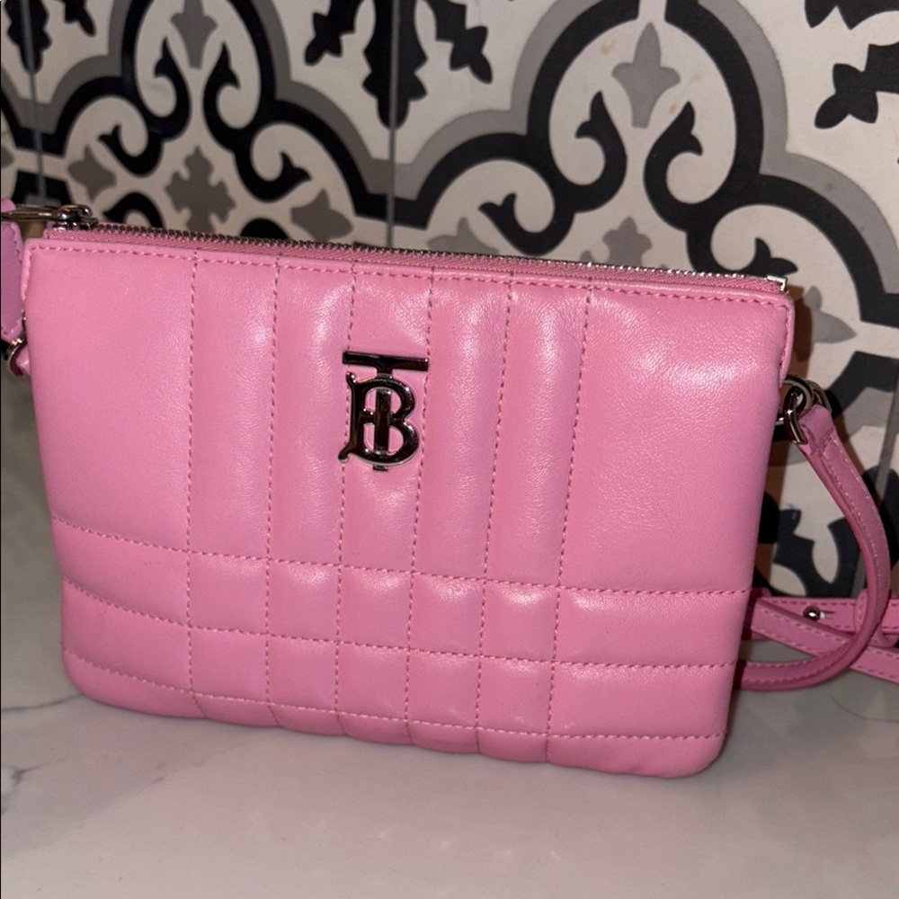 Burberry leather bubblegum Pink Quilted Shoulder Bag